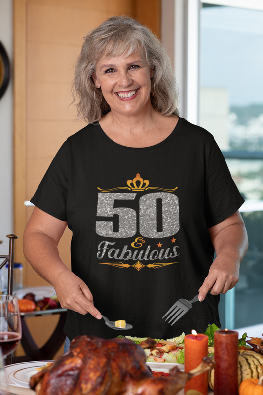 50 & Fabulous (silver) - T-Shirt