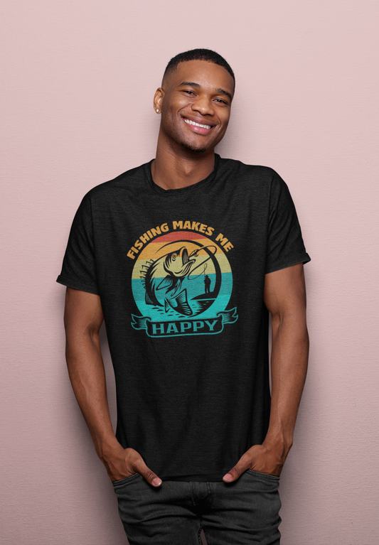 Fishing Makes Me Happy - T-Shirt