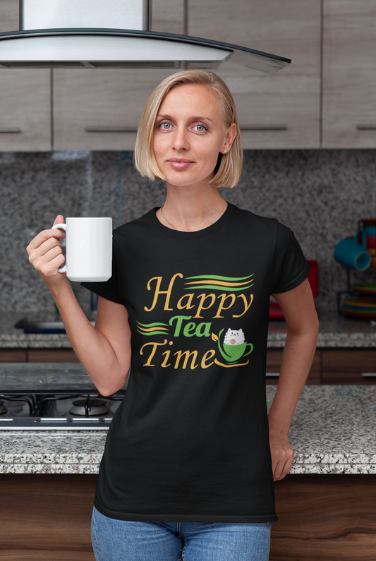 Happy Tea Time (cat) - T-Shirt