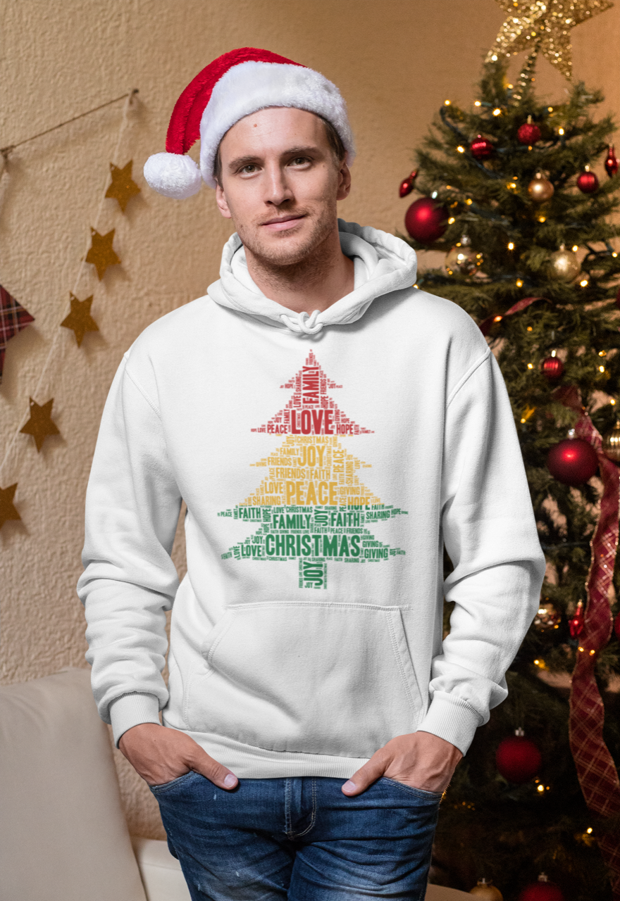 Christmas Tree Hoodie Happy Tees Design