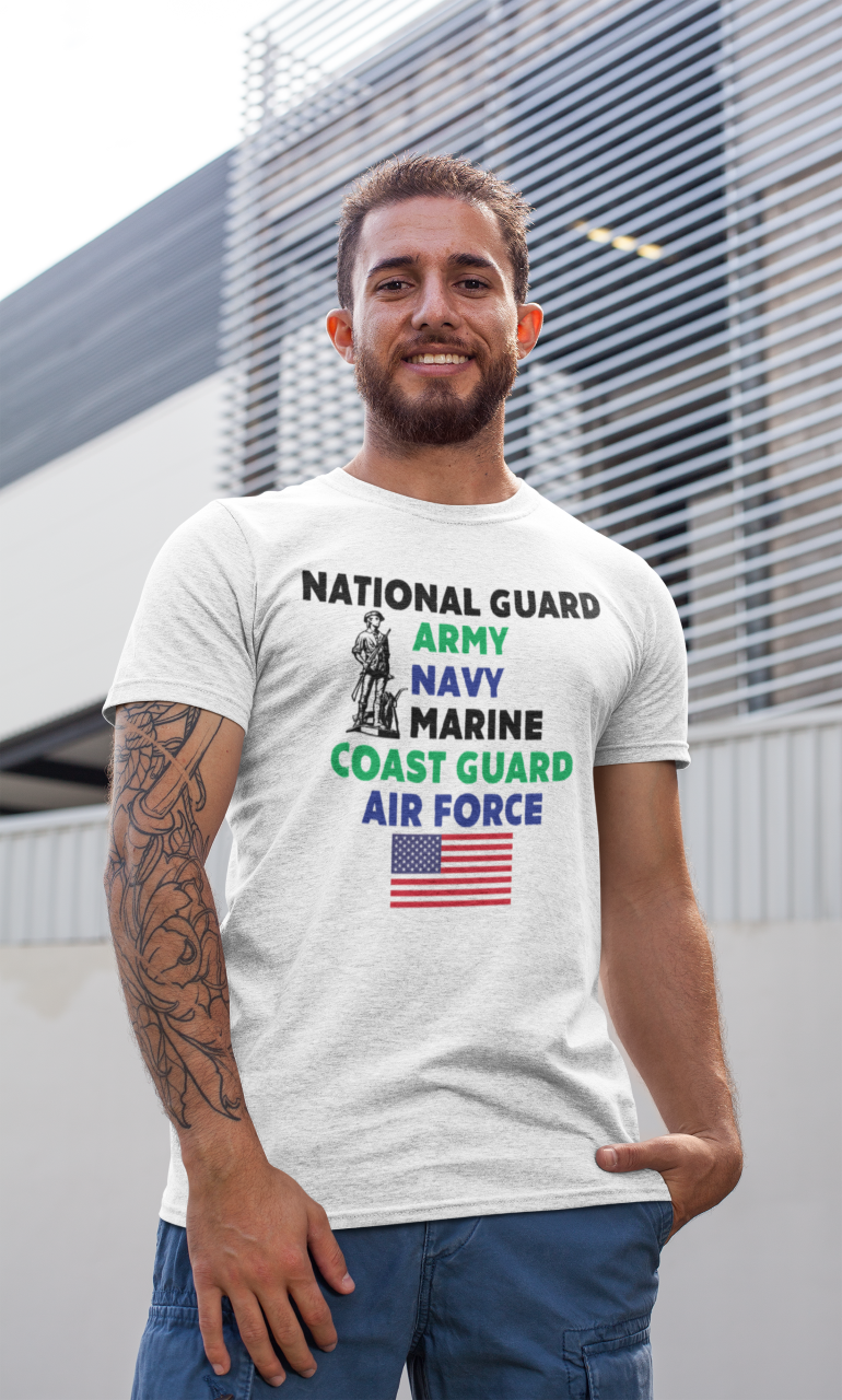 National Guard* Army* Navy* Marine* Coast Guard* Air Force - T-Shirt