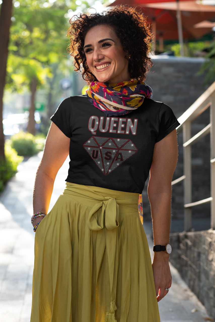 Queen USA (bling) - T-Shirt