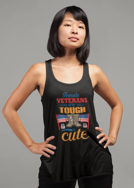 Female Veterans Are Tough And Cute - Tank Top