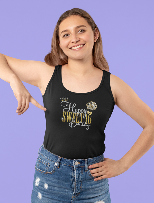 Happy Sweet 16 Birthday (silver) - Tank Top