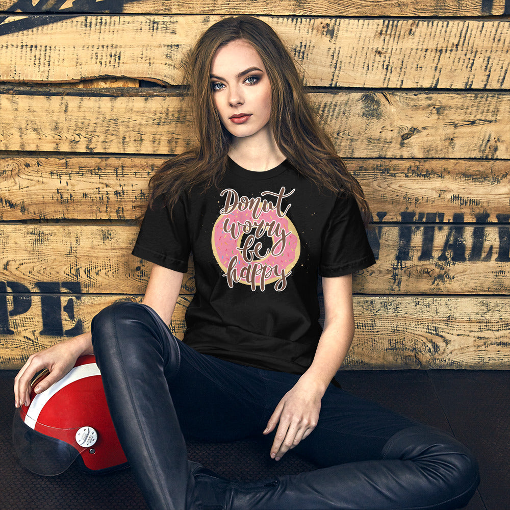 Donut Worry Be Happy (pink) - T-Shirt