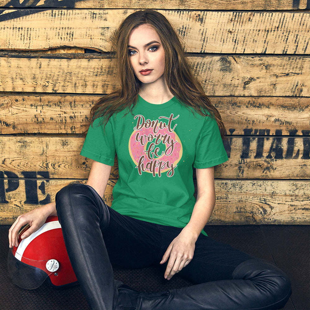 Donut Worry Be Happy (pink) - T-Shirt