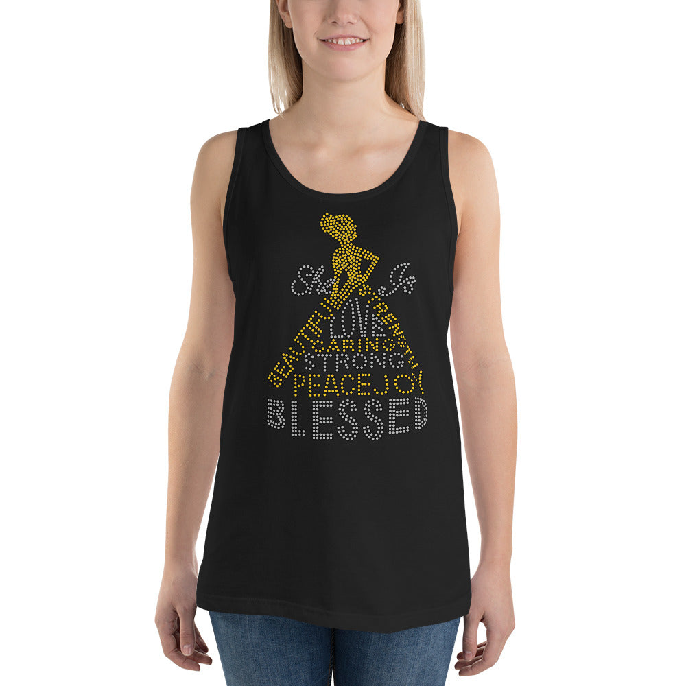 She Is Blessed (gold) - Tank Top