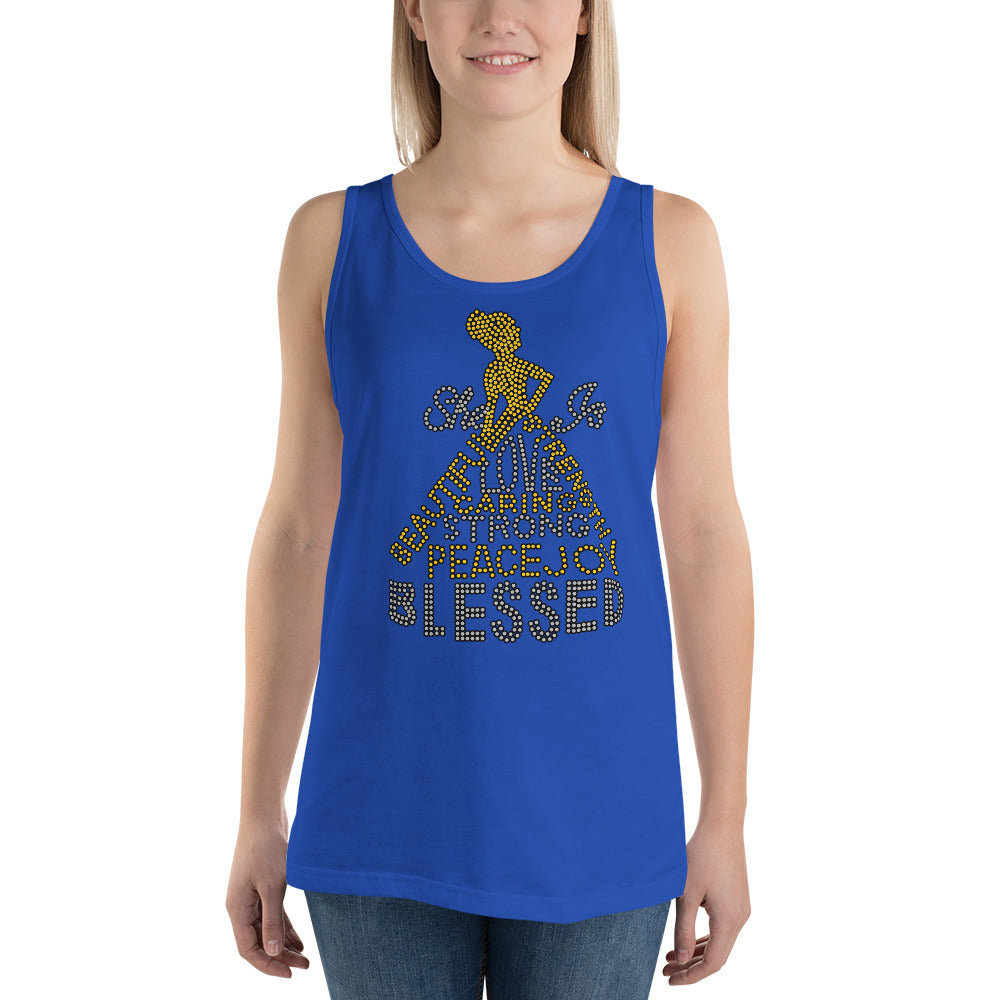 She Is Blessed (gold) - Tank Top