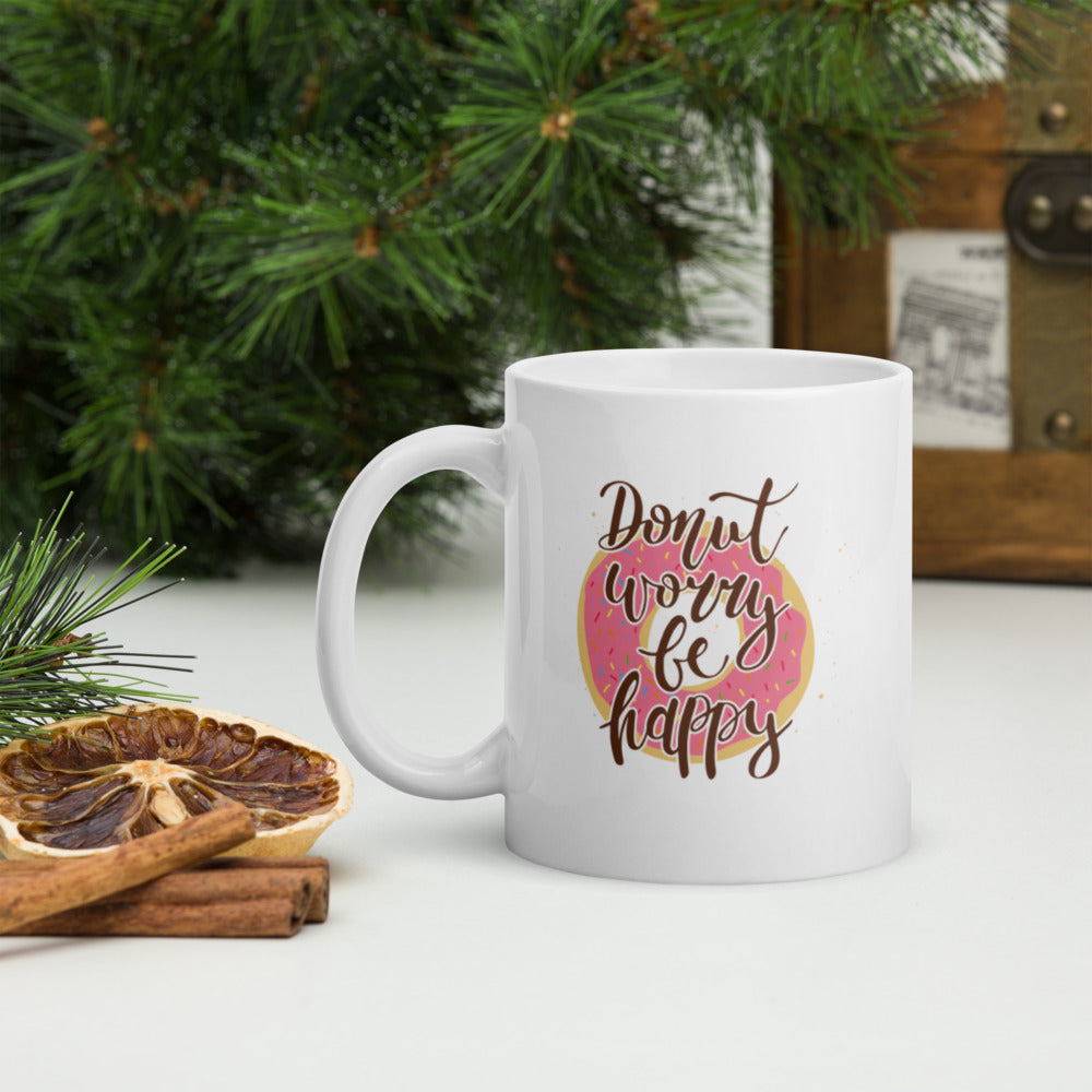 Donut Worry Be Happy (Pink) - Mug