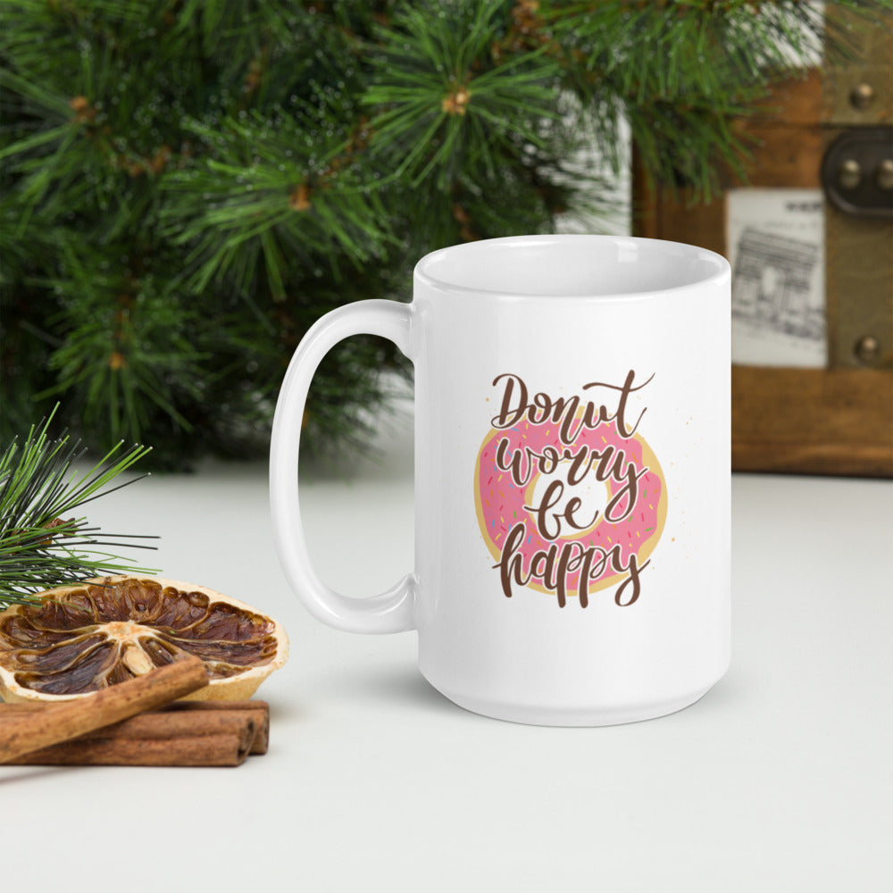 Donut Worry Be Happy (Pink) - Mug